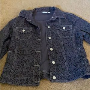 Animal print jean jacket